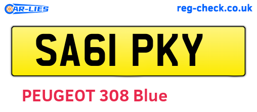 SA61PKY are the vehicle registration plates.