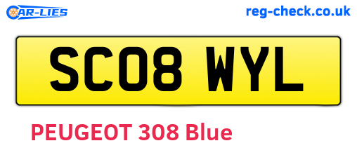 SC08WYL are the vehicle registration plates.