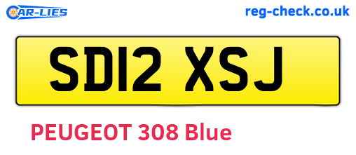 SD12XSJ are the vehicle registration plates.