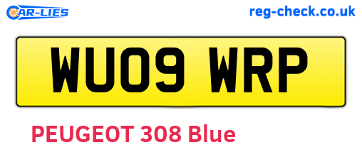 WU09WRP are the vehicle registration plates.