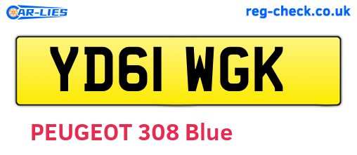 YD61WGK are the vehicle registration plates.