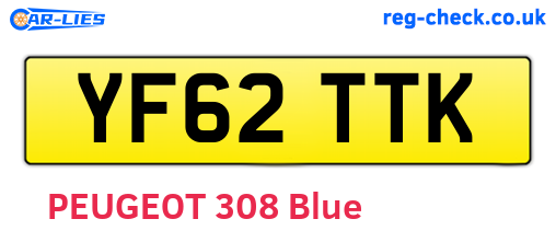 YF62TTK are the vehicle registration plates.