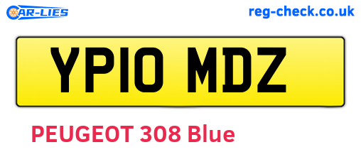 YP10MDZ are the vehicle registration plates.