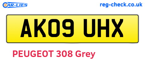 AK09UHX are the vehicle registration plates.