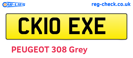 CK10EXE are the vehicle registration plates.