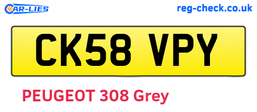 CK58VPY are the vehicle registration plates.