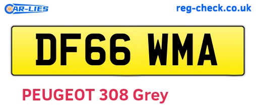 DF66WMA are the vehicle registration plates.