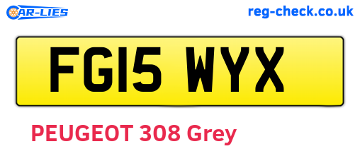 FG15WYX are the vehicle registration plates.