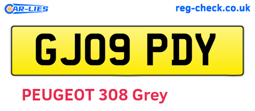 GJ09PDY are the vehicle registration plates.