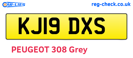 KJ19DXS are the vehicle registration plates.