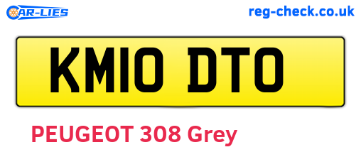 KM10DTO are the vehicle registration plates.