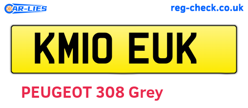 KM10EUK are the vehicle registration plates.