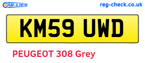 KM59UWD are the vehicle registration plates.