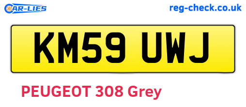 KM59UWJ are the vehicle registration plates.