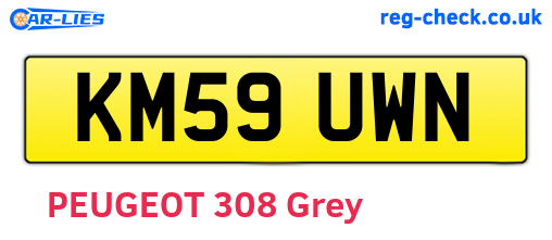 KM59UWN are the vehicle registration plates.