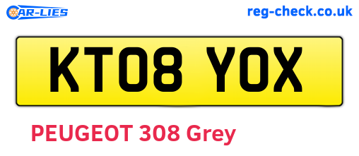 KT08YOX are the vehicle registration plates.