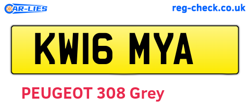 KW16MYA are the vehicle registration plates.