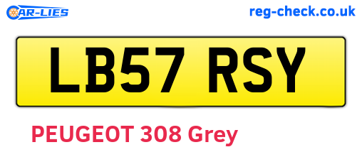 LB57RSY are the vehicle registration plates.