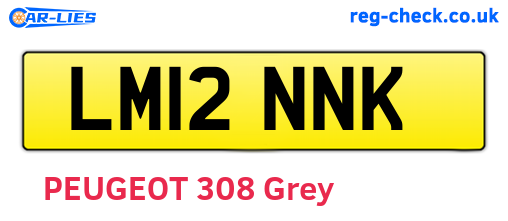 LM12NNK are the vehicle registration plates.