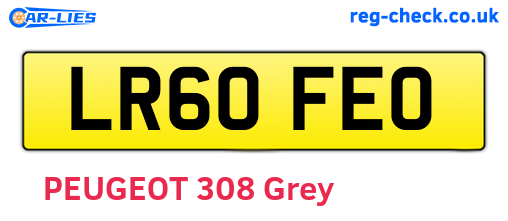 LR60FEO are the vehicle registration plates.