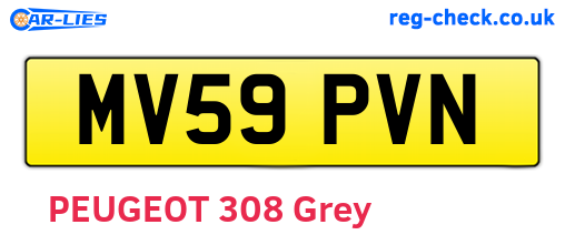 MV59PVN are the vehicle registration plates.