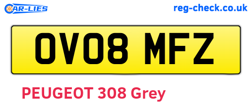 OV08MFZ are the vehicle registration plates.