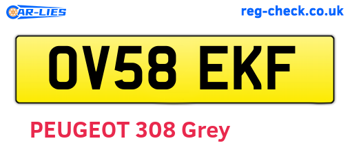 OV58EKF are the vehicle registration plates.