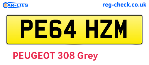 PE64HZM are the vehicle registration plates.