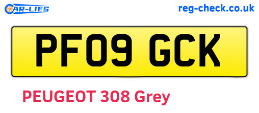 PF09GCK are the vehicle registration plates.