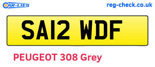 SA12WDF are the vehicle registration plates.