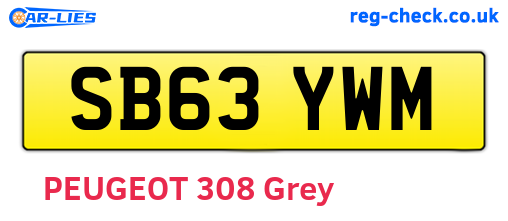 SB63YWM are the vehicle registration plates.