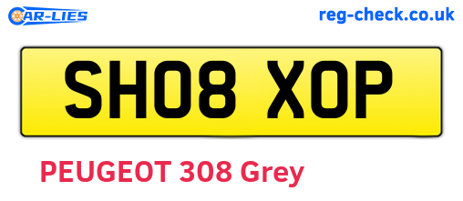 SH08XOP are the vehicle registration plates.