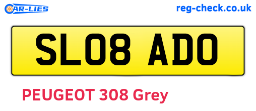 SL08ADO are the vehicle registration plates.