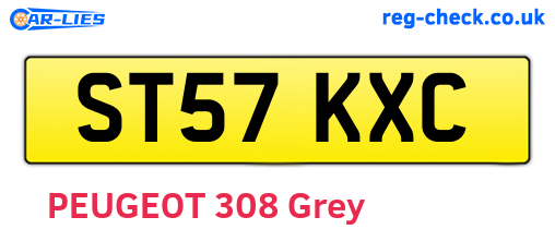 ST57KXC are the vehicle registration plates.