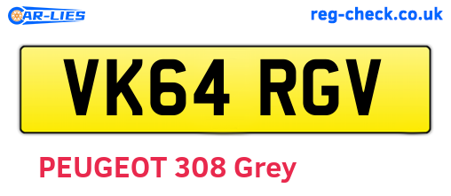 VK64RGV are the vehicle registration plates.