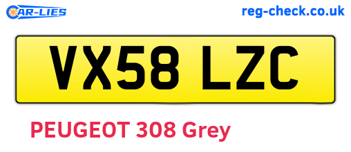 VX58LZC are the vehicle registration plates.