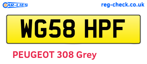 WG58HPF are the vehicle registration plates.