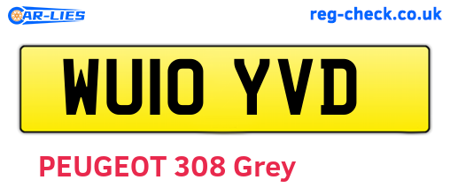 WU10YVD are the vehicle registration plates.