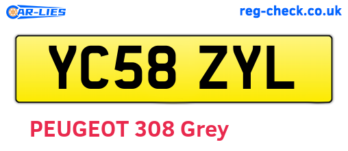 YC58ZYL are the vehicle registration plates.