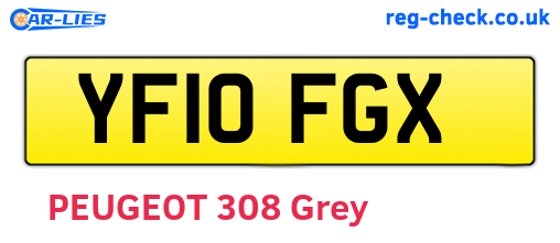 YF10FGX are the vehicle registration plates.