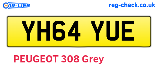 YH64YUE are the vehicle registration plates.