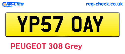YP57OAY are the vehicle registration plates.