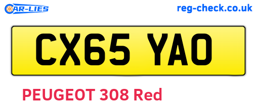 CX65YAO are the vehicle registration plates.