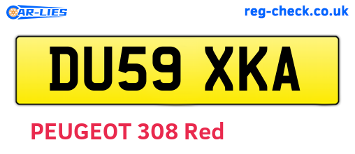 DU59XKA are the vehicle registration plates.