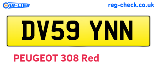 DV59YNN are the vehicle registration plates.