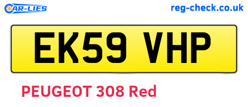 EK59VHP are the vehicle registration plates.
