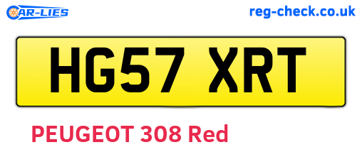 HG57XRT are the vehicle registration plates.