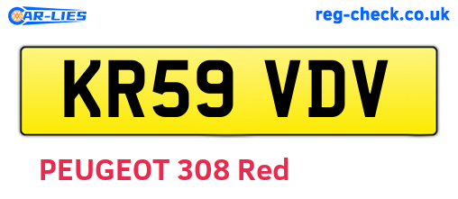 KR59VDV are the vehicle registration plates.