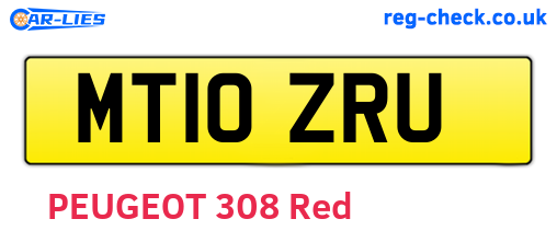 MT10ZRU are the vehicle registration plates.