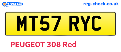 MT57RYC are the vehicle registration plates.